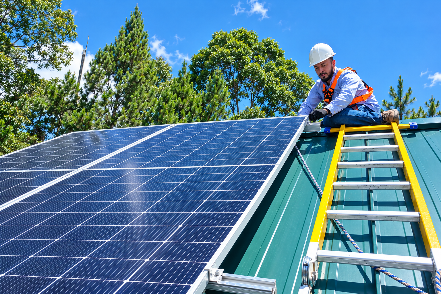 Foto de producto: panel Canadian Solar TOPBiHiKu7 e inversor Felicity IVGM